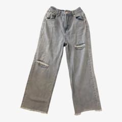 ダメージ加工 ワイドデニムパンツ Fサイズのサムネイル