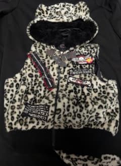 MAD PUNKS 猫耳しっぽ ファー ボア ベスト パーカー L マッドパンク