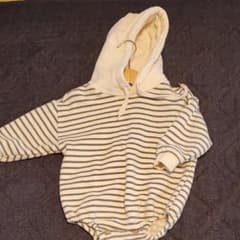ボーダーロンパース韓国子供服のサムネイル