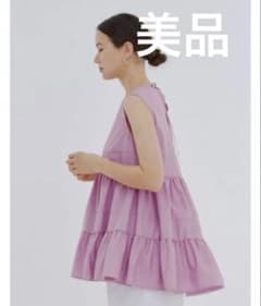 美品♡yori ランダムティアードタフタブラウス ピンク 36 ノースリーブ