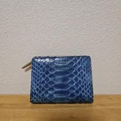 genten ゲンテン パイソン 折り財布 藍染 ムラクモ - メルカリ