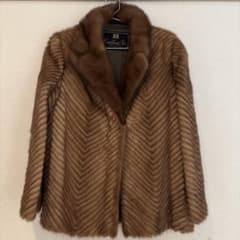 Excellent Fur パステルミンク 逆毛衿 ファーコート シェブロン - メルカリ