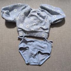 水色花柄ベビー水着セット 90のサムネイル