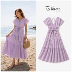 To the sea ティアードロングワンピース　 ティアードワンピース　F