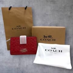 D455/新品・未使用 COACH 財布 赤 シグネチャー F25937 D455/新品・未使用 COACH 財布 赤 シグネチャー F25937 - メルカリ