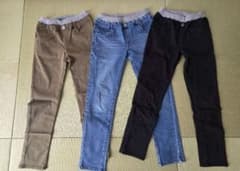 【ikka】キッズ ロングパンツ 140㎝ 3本セットのサムネイル