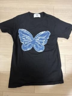 jouetie デニム蝶々モチーフ Tシャツ ブラックのサムネイル