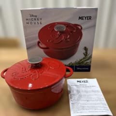 MEYER Disneyミッキーマウス ホーロー鍋 20cm レッド新品ストウブ 最終価格ですMEYER Disneyミッキーマウス ホーロー鍋 20cm 赤新品