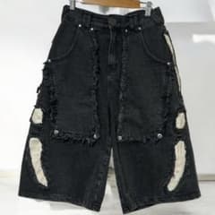 SKOOT UNDERWORLD JORTS レザー パッチ デニム - メルカリ