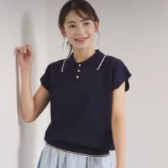 ポロニット 半袖 ネイビーのサムネイル