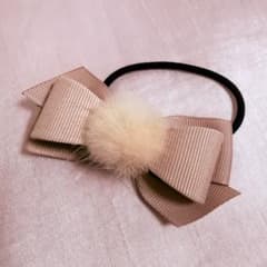 値下げ【美品✨】リボン ファー ヘアゴム ピンク