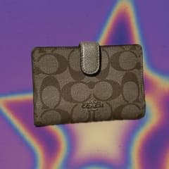 COACH 二つ折り財布 ブラウンレザーのサムネイル