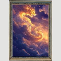 P1893 金龍 富と繁栄 【開運•風水•絵画風•ヒーリングアート