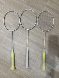 バドミントンラケット 3本セット ホワイトのサムネイル