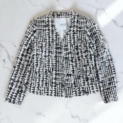 LOULOU WILLOUGHBYミックスツイード ノーカラージャケット