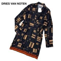 ☆良品 ドリスヴァンノッテン 18SS 総柄 ガウン ロングシャツ 薄手 