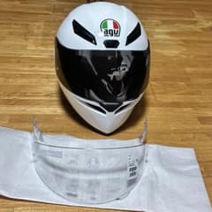 agv k1s フルフェイス 純正・シルバーシールド付き AGV K1 S フルフェイス ホワイト 純正ミラーシールド 純正ピンロック
