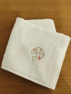 今治タオル タオルハンカチ ホワイト 刺繍入りのサムネイル