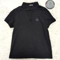 【美品】モンクレール☆現行　QRタグ　ラバータグ　ポロシャツ　ブラック　メンズ 美品】モンクレール☆現行 QRタグ ラバータグ ポロシャツ ブラック