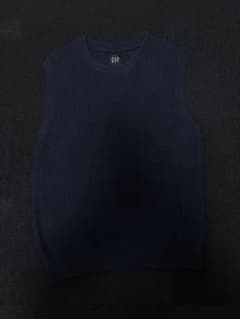GAP ネイビー リブ編み ノースリーブベスト