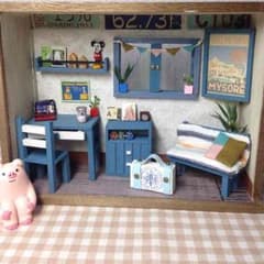 かよかよ様専用ハンドメイドミニチュアルームウィリアムスパーグブルー色のサムネイル
