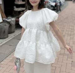 fitmore フィットモア saayaコラボ ジャガードティアードトップス