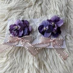 新品未着用　アンジェリックプリティ　パンジー　リボン　レース　ヘアクリップ 新品未着用 アンジェリックプリティ パンジー リボン レース ヘア