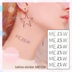 ［K-2／MEOW］　タトゥーシール　猫　ネコ　ねこ　韓国　猫好きのサムネイル
