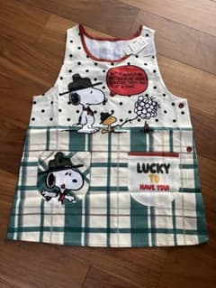 Snoopy エプロン チェック柄 キャンプデザインのサムネイル