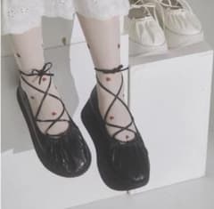 【完売未使用】merry jenny レースアップギャザー厚底シューズ Mサイズ