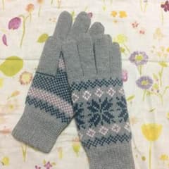 手袋 グレー ピンク 新品のサムネイル