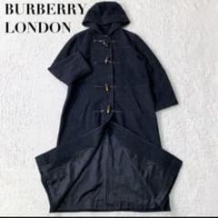 【美品・カシミヤ混】バーバリー ロンドンダッフルコート 黒 フード L〜XL相当 美品・カシミヤ混】バーバリー ロンドンダッフルコート 黒 フード L
