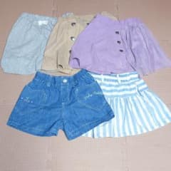 キッズハーフパンツセット キュロット　スカート　短パン　女の子　120 130のサムネイル