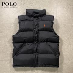 フード収納ブラックオレンジポニー LAURENダウンベスト RALPH POLO 中古・古着通販】POLO (ポロ・ラルフローレン LAUREN RALPH ジャケット・アウター