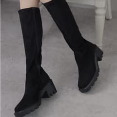 【VIVIAN】スクエアトゥ厚底ストレッチロングブーツのサムネイル