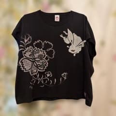 CHIKIRIYA ちきりや 兎と花柄プリント Tシャツ