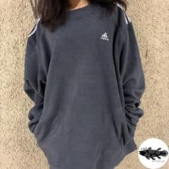 希少4XO⭐︎ 90s adidas 万国旗タグ ボアスウェット 刺繍 ポケット