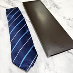 dunhill 던힐 넥타이 신품 미사용 상자가있는 블루 스트라이프