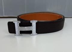 HERMES Hバックル ベルト レザー ダークブラウンのサムネイル