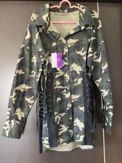 Rady カモフラ柄 カーキ レースアップロングシャツのサムネイル