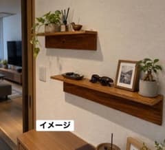압정으로 설치! 나무 벽 선반 벽걸이 장식 선반 2개 세트