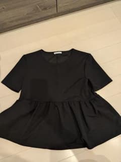 ZARA ペプラム 半袖カットソー ブラック Sのサムネイル