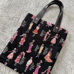 美品】シンクビー トートバッグ スパンコール ビーズ ビジュー 総柄 黒