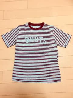 Roots(ルーツ)ボーダー Tシャツ エンジ×グレー Mのサムネイル