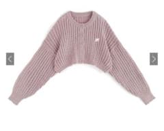 GRL 秋服　冬服ショート丈 ケーブルニット カーディガン 長袖 ピンクのサムネイル