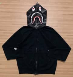 激レア APE ブラックカモ シャークパーカー M kaws パーカー