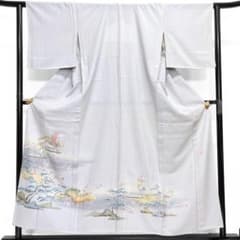 未着用　夏用　絽　付け下げ　作家もの　身丈156 松　楓　舟文様　着物　071b