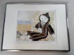 銅版画家 小池暢子 作　1978年「乾いた浜をみるマロック人形 」11/50 銅版画家 小池暢子 作 1978年「乾いた浜をみるマロック人形 」11