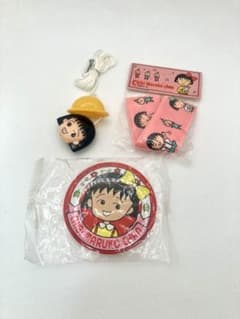 ちびまる子ちゃん らくらくコード 缶バッジ リボン 3点