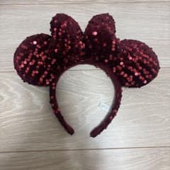 ディズニー ミニー カチューシャ ボルドー スパンコールのサムネイル